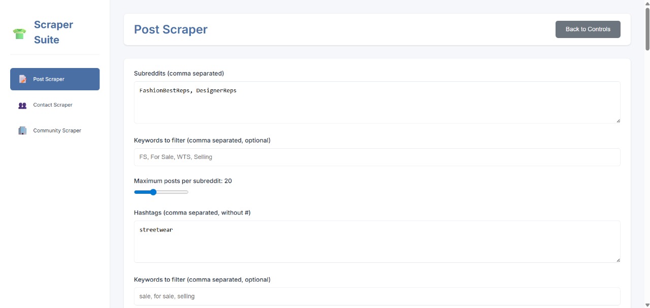 Web Scraping Dashboard